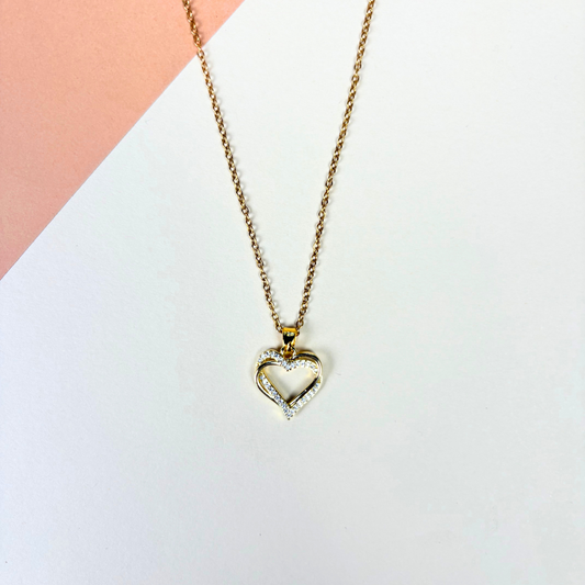 Diamond Frame Double Heart