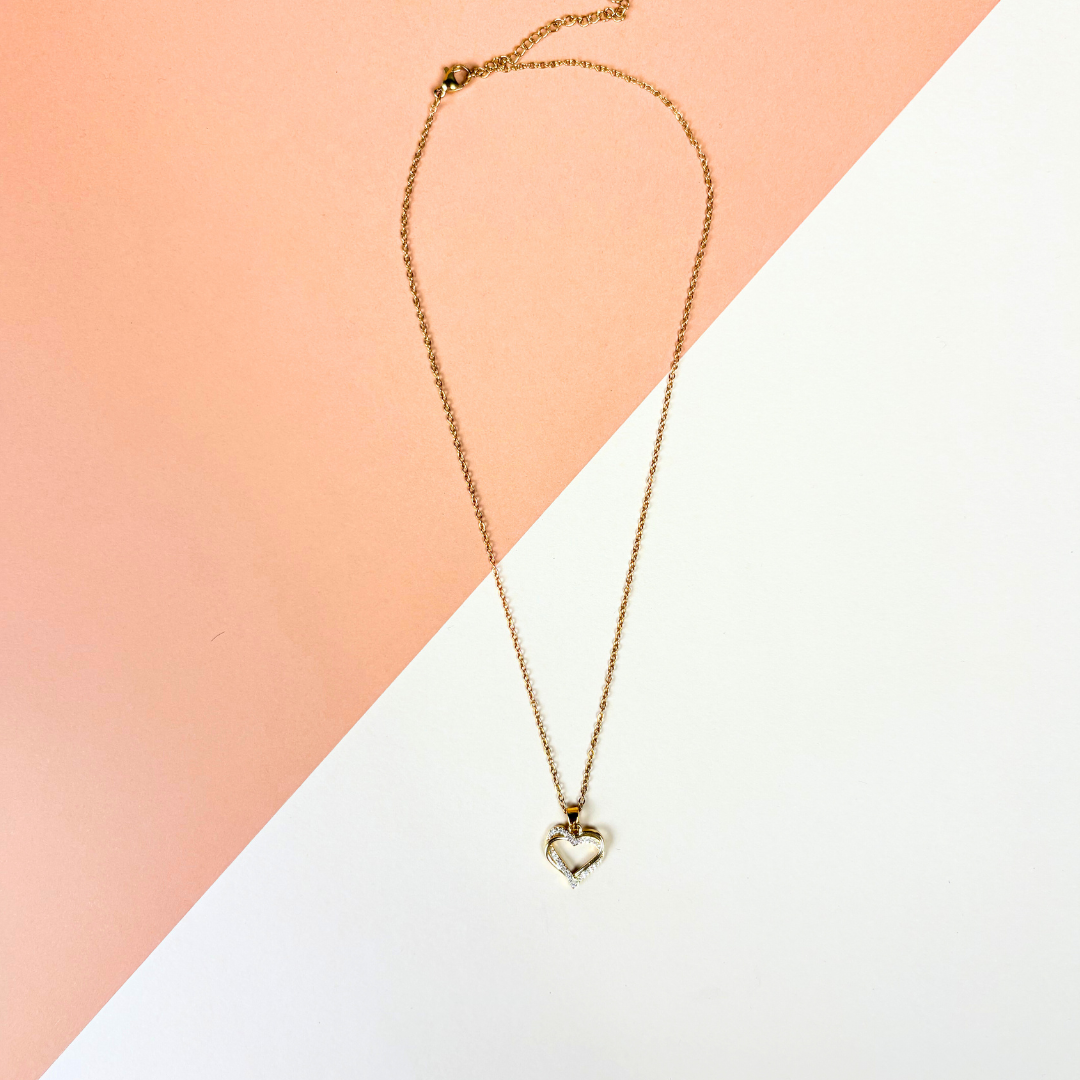Diamond Frame Double Heart