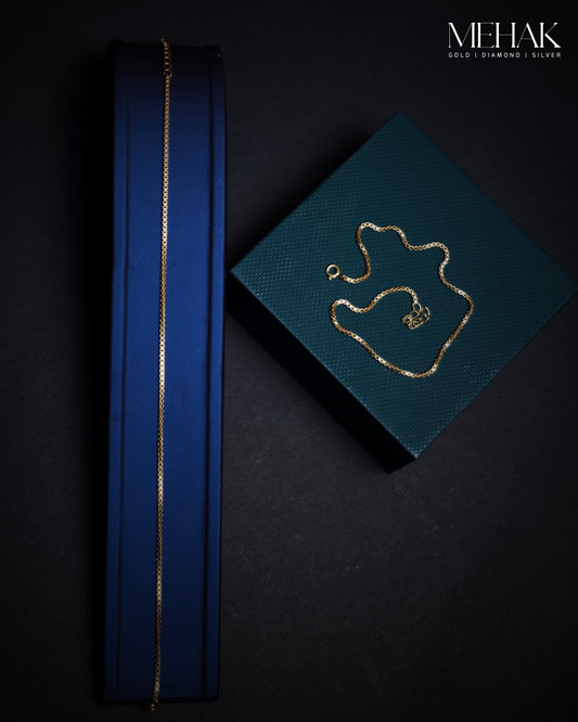 Premium Silver Anklets |Box Chain | Gold Micro plated Jewelry