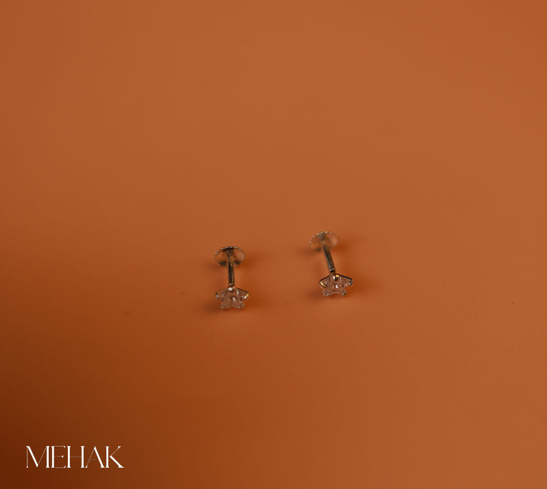 Star With Whilte Stone Second Stud| Nosepin