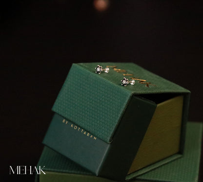 Flower With Blue Stone|Second Stud|Nose pin