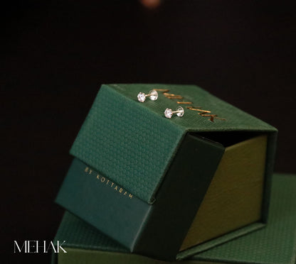 Dot With Diamondn Cut | Second Stud| Nosepin