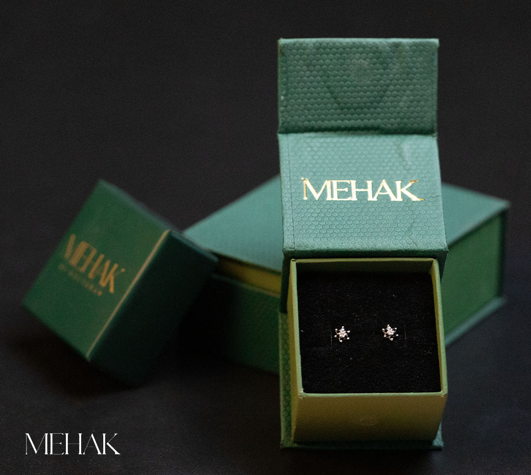 Flower With Blue Stone|Second Stud|Nose pin