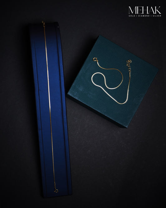 Premium Silver Anklets | Sleek Snake Chain |Gold Micro plated Jewelry