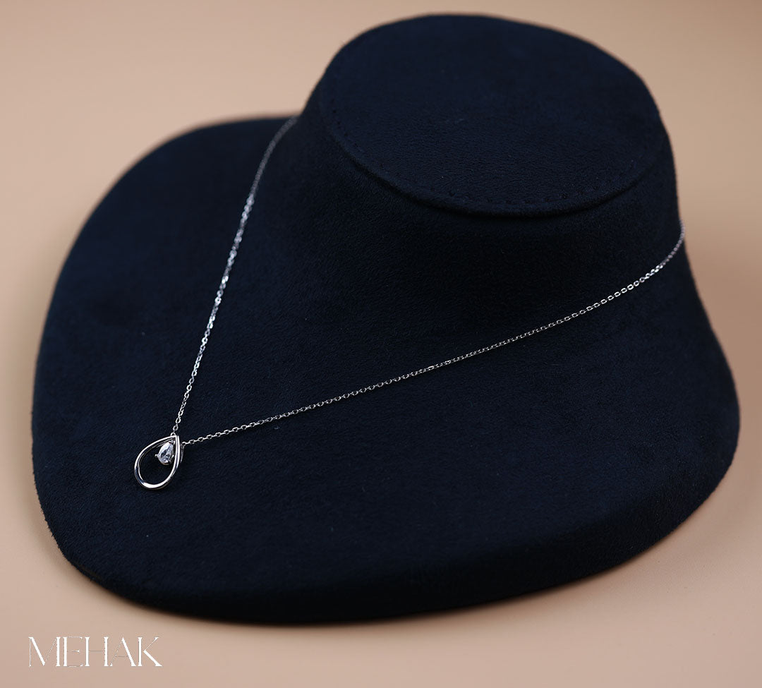 Drop Pendant with Frame | Drop Stone Necklace