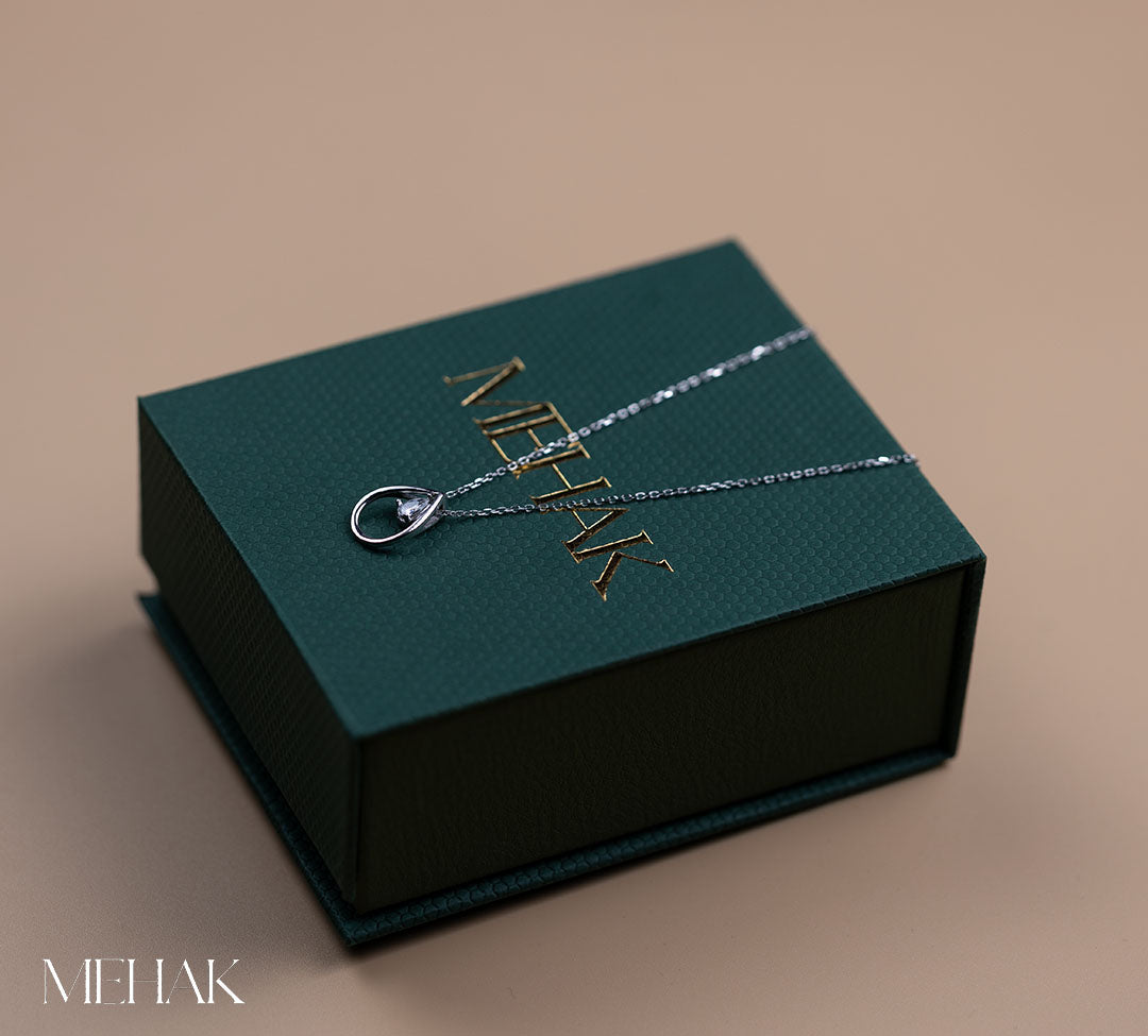 Drop Pendant with Frame | Drop Stone Necklace